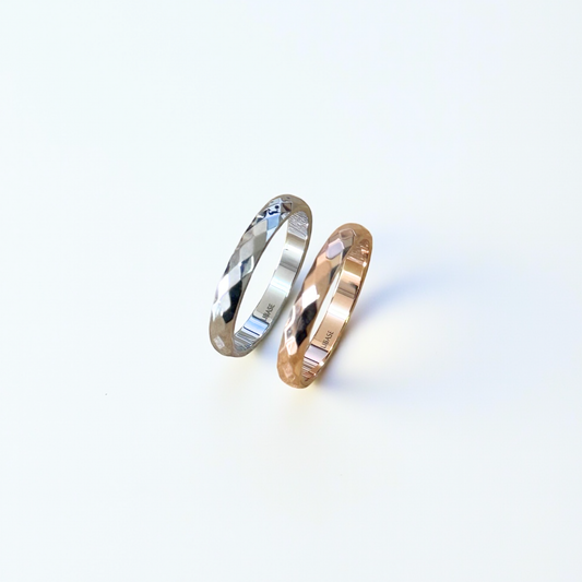 【ステンレス 刻印無料 ペアリング】Gleam Line Ring Set