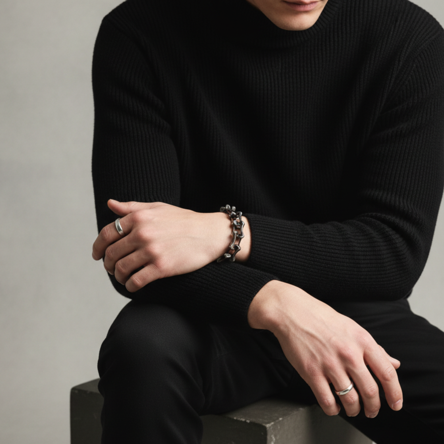 【ステンレス ヴィンテージ マキナチェーンブレスレット】Vintage Machina Chain Bracelet