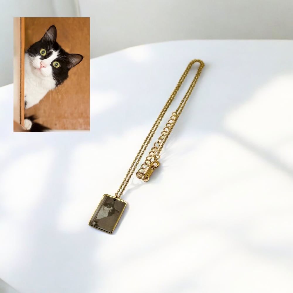 【写真彫刻可能】Memorial Card Necklace