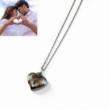【ステンレス 刻印無料 ペアネックレス】Message Heart Necklace Set