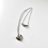 【ステンレス 刻印無料 ペアネックレス】Message Heart Necklace Set