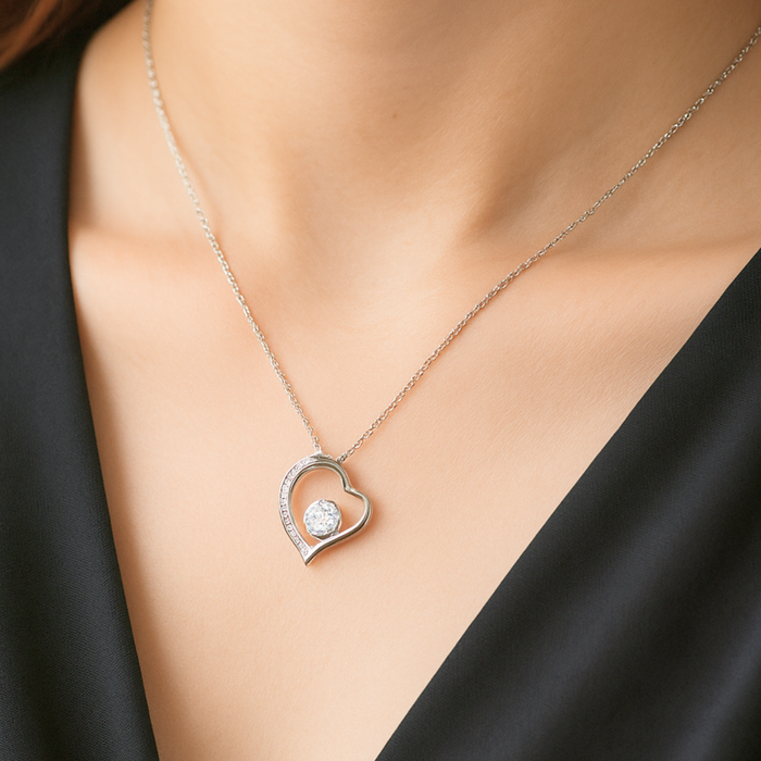【シルバー925 レディース ネックレス】Eternal Heart Necklace