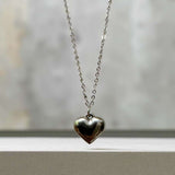 【ステンレス 刻印無料 ペアネックレス】Message Heart Necklace Set