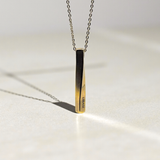 【ステンレス  ツイストバー ペアネックレス】Twist Bar Necklace Set
