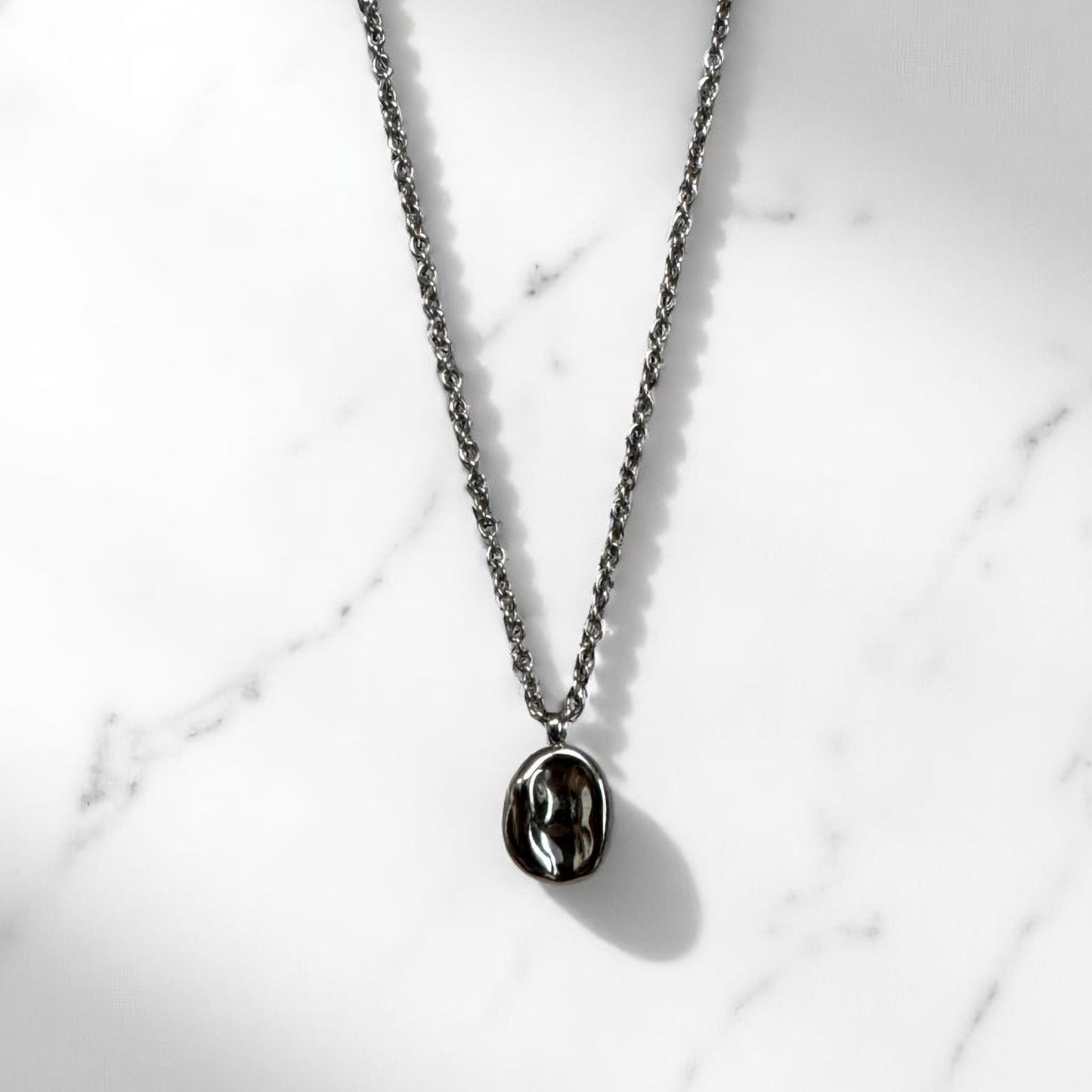 Vintage Hammered Necklace & Ring Set