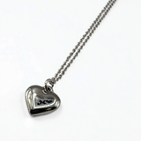 【ステンレス 刻印無料 ペアネックレス】Message Heart Necklace Set