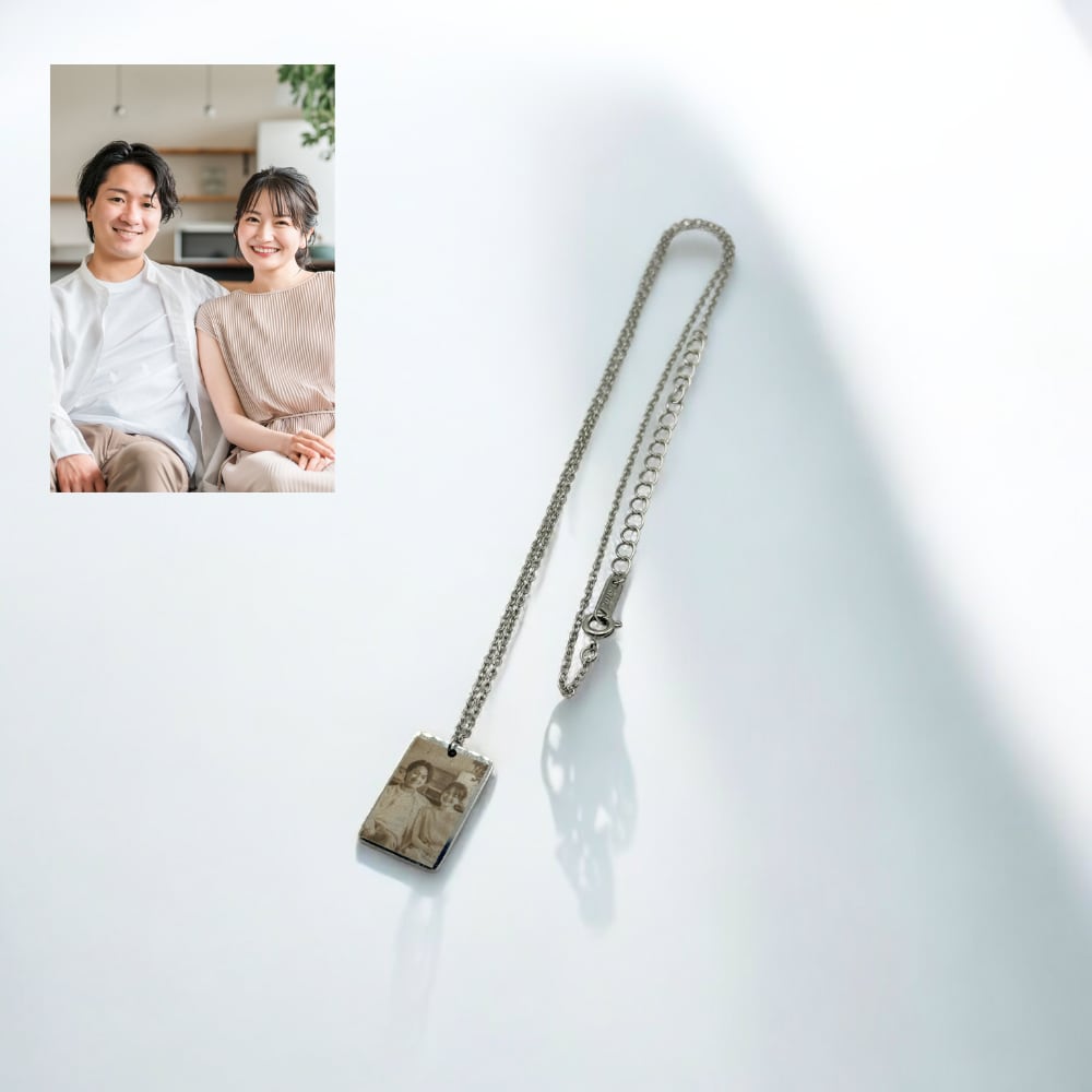 【写真彫刻可能】Memorial Card Necklace