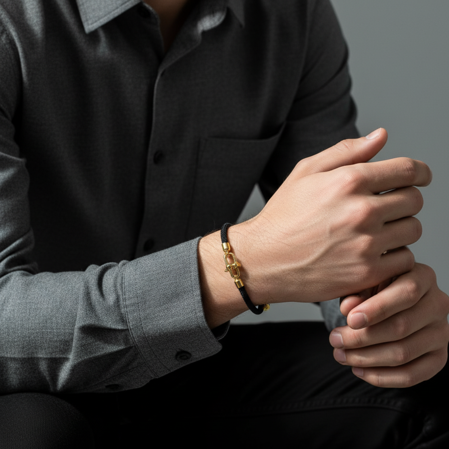 U-Shaped Lock Cord Bracelet