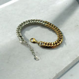 【ステンレス バイカラー ブレスレット】Bicolor Chain Bracelet