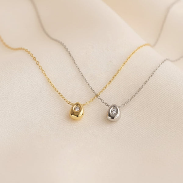 【ステンレス ドロップネックレス シンプル】Lumi Drop Necklace