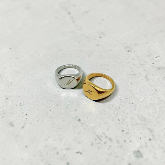【ステンレス 刻印無料 イニシャルリング】Initial Ring