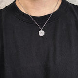 【ステンレス 刻印無料 サークルネックレス】Star Light Circle Necklace