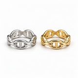 Anchor Link Ring SilverとGoldの正面デザインを比較した商品写真