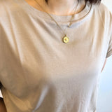 【ステンレス 刻印無料 サークルネックレス】Star Light Circle Necklace