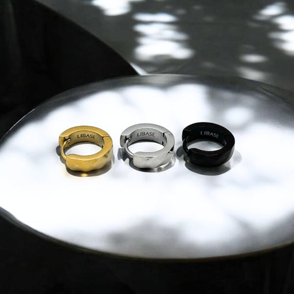 【ステンレス 刻印無料 ピアス】Half Freezing Hoop Pierce