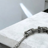 【ステンレス U字ネックレス シンプル】U-shaped Necklace