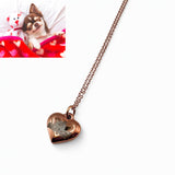 【ステンレス 刻印無料 ペアネックレス】Message Heart Necklace Set
