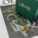 【ステンレス バイカラー ブレスレット】Bicolor Chain Bracelet