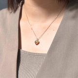 【ステンレス 刻印無料 ペアネックレス】Message Heart Necklace Set