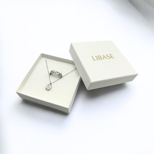 ヴィンテージ ハンマード ネックレス リング セット ステンレス