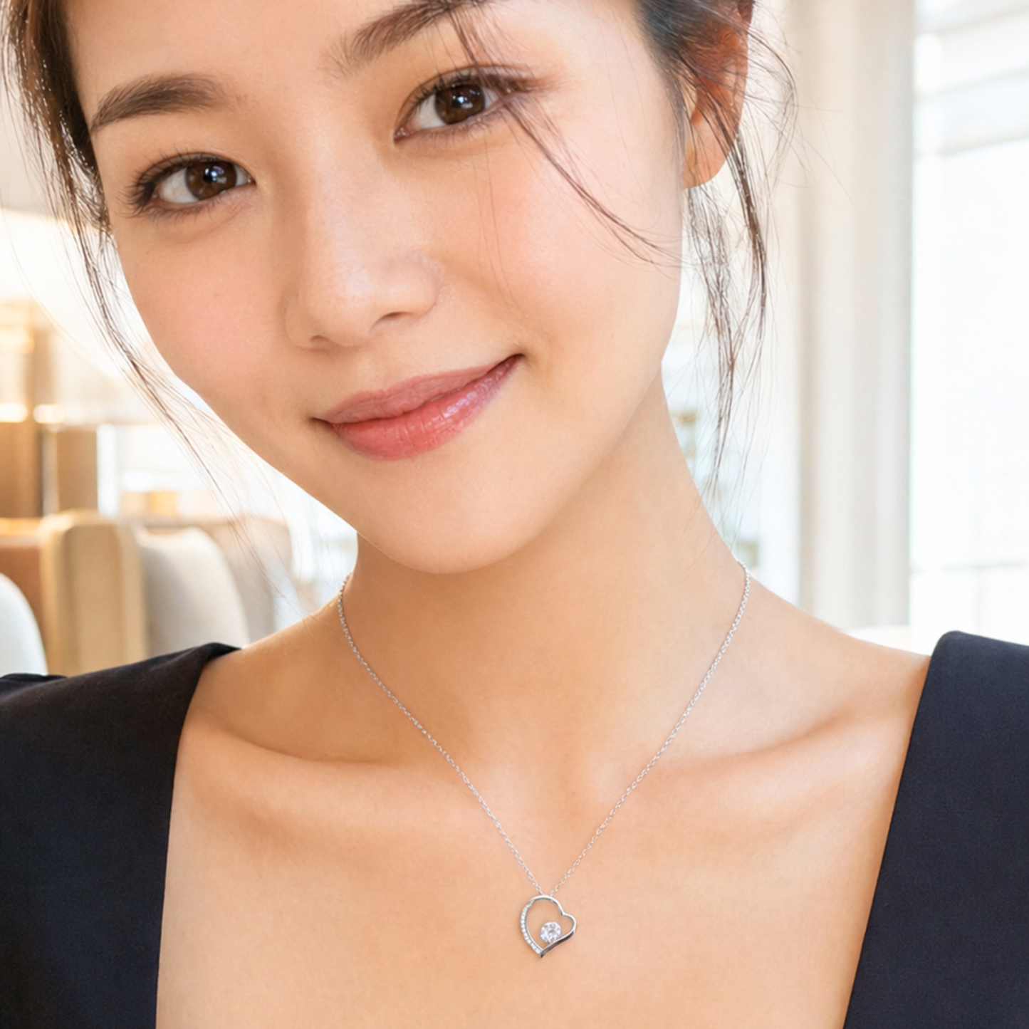 【シルバー925 レディース ネックレス】Eternal Heart Necklace