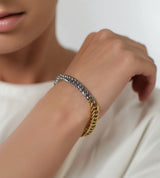 【ステンレス バイカラー ブレスレット】Bicolor Chain Bracelet
