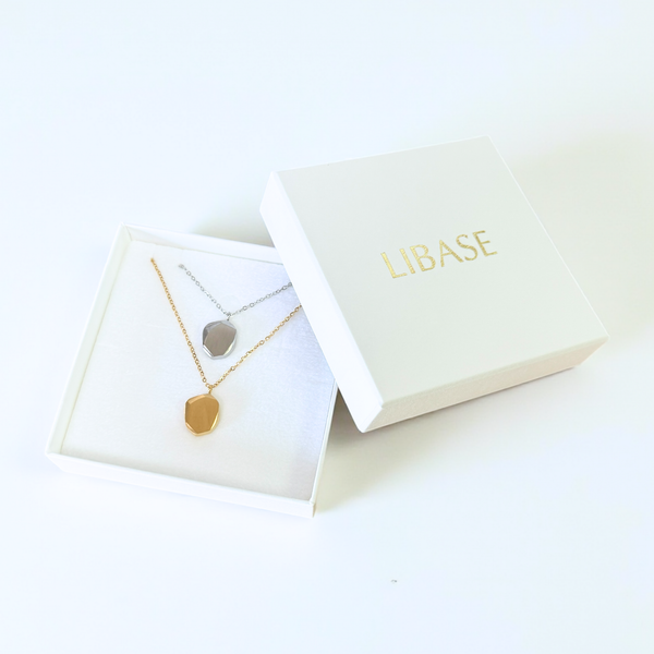【ステンレス 刻印無料 ペアネックレス】Organic Pebble Necklace Set
