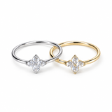 Star Bloom Ring SilverとGoldを正面から比較した商品写真