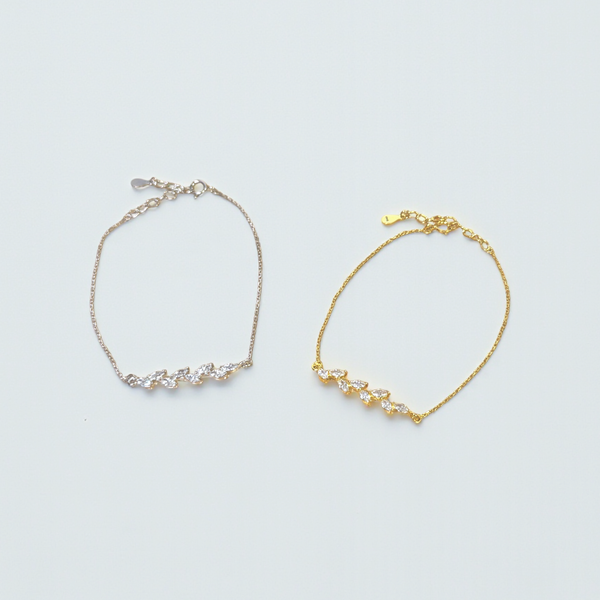 【シルバー925 レディース ブレスレット】Twinkle Leaf Bracelet