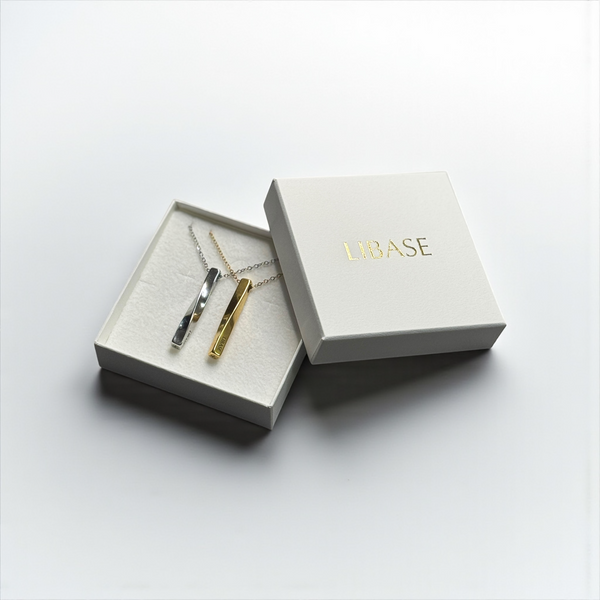 【ステンレス  ツイストバー ペアネックレス】Twist Bar Necklace Set