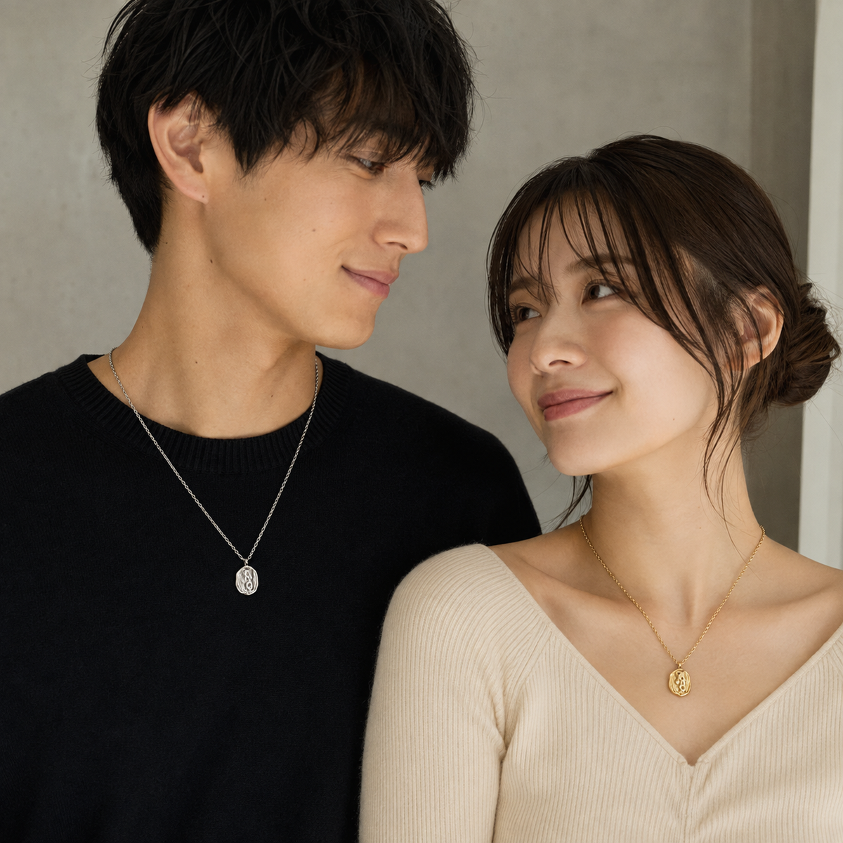 【刻印無料 ヴィンテージ ネックレス】Vintage Hammered Necklace